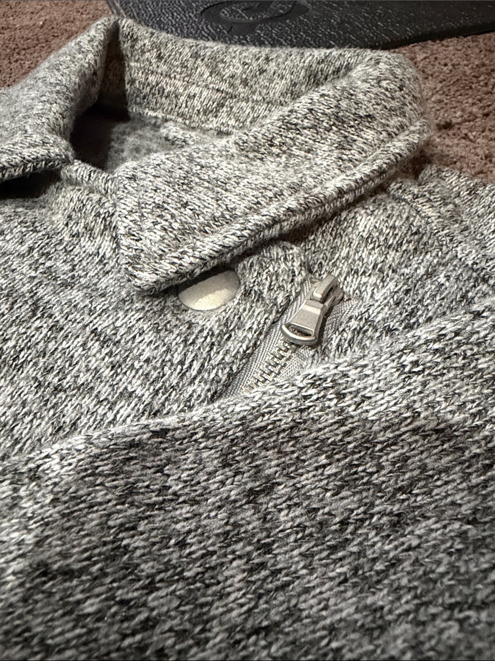 Old Navy Gray Marled Kids Pea Coat with Zip Detail (never worn)